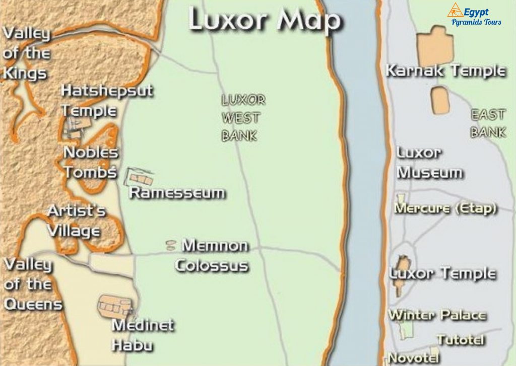 Luxor egypt tourist map